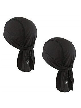 Black Skull Cap Do Rag Cooling Head Wrap Motorcycle Biker Durag Bandana Men
